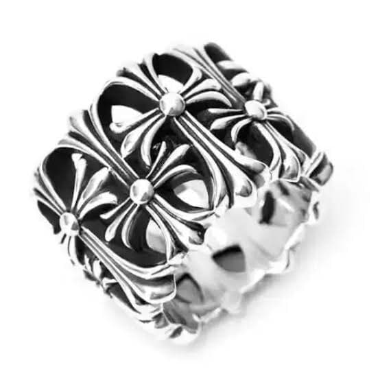 Chrome Hearts Cemetery Cross Ring, Sterling Silver